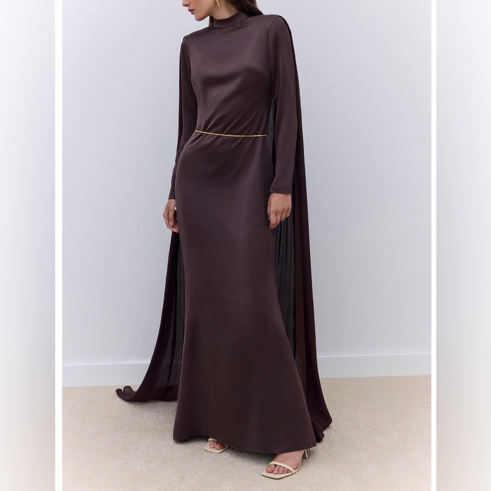 Elegant Brown Evening Gown